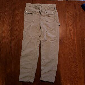 Free People Button Fly Pants Womens Size 2 Carpenter Corduroy FLAWS